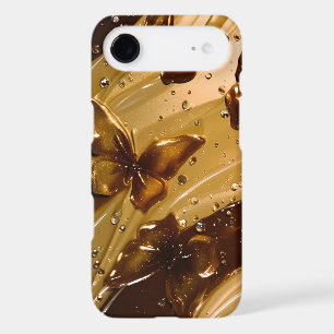 Golden Metallic Butterfly Glam Abstract