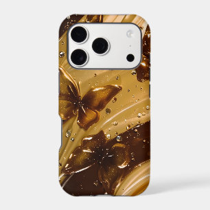 Golden Metallic Butterfly Glam Abstract