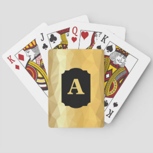 Golden metallic design initial playing cards. cards