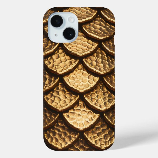 Golden Metallic Dragon Scales Case-Mate iPhone Case (Back)