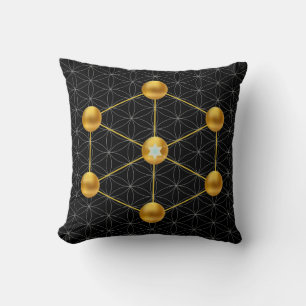 Golden Metatron's Cube Cushion