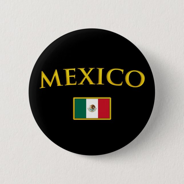 Golden Mexico 6 Cm Round Badge (Front)
