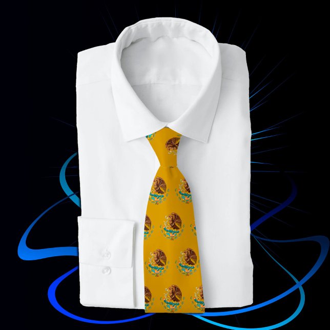 Golden Mexico Eagle fashion Tie, Mexican Flag Tie (Creator Uploaded)