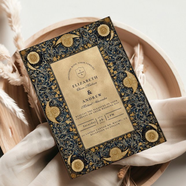 Golden Midnight Celestial Wedding Invitation (Creator Uploaded)