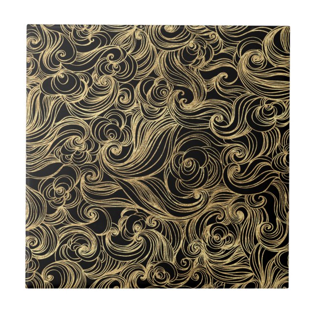 Golden Midnight Creation -  Ceramic Tile (Front)