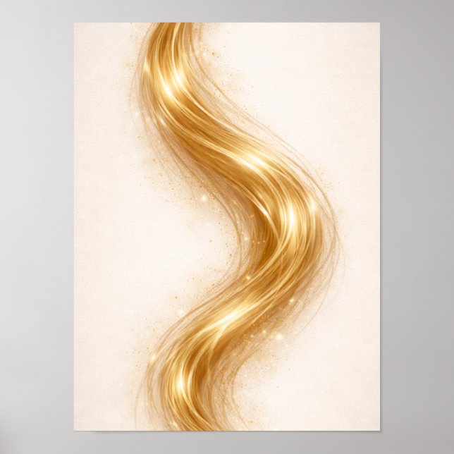 Golden Minimal Flow Wall Art – Elegant Gold  (Front)