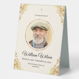 Golden Minimalist Obituary Memorial Service