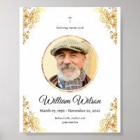 Golden Minimalist Obituary Memorial Service