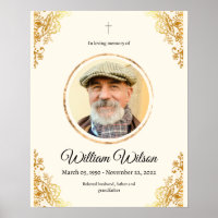 Golden Minimalist Obituary Memorial Service