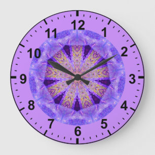 ~ Golden Mist Fractal ~ Large Clock
