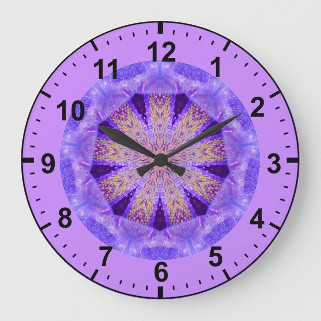 ~ Golden Mist Fractal ~ Large Clock (Front)