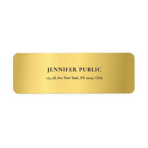 Golden Modern Glamourous Gold Chic Return Address Label
