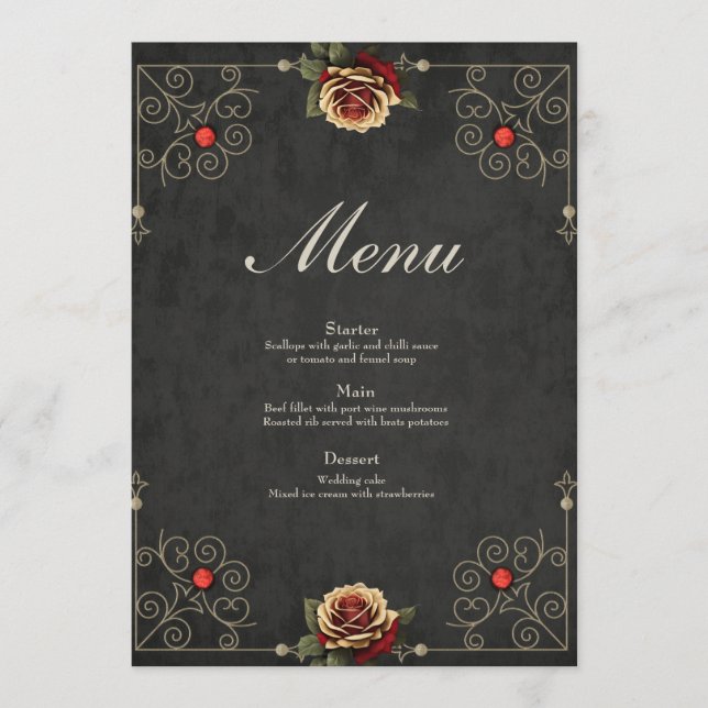 Golden moments of love.  menu (Front)