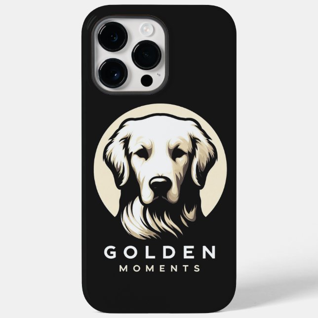 Golden Moments Sleek Minimalism Golden Retriever Case-Mate iPhone Case (Back)