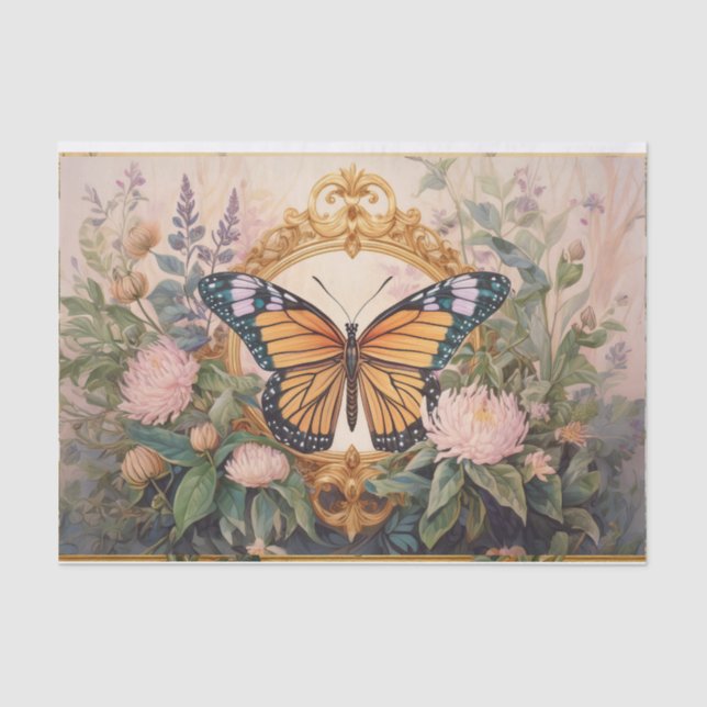 Golden Monarch Wildflower Medallion, Gorgeous Tissue Paper (Front)