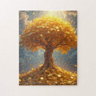 golden money tree gold coins jigsaw puzzle