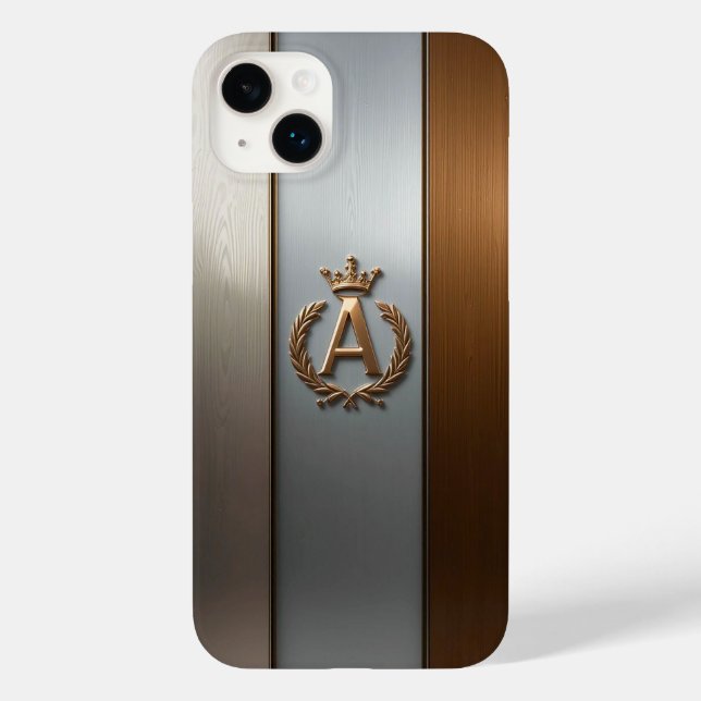 Golden Monogram Emblem A Case-Mate iPhone Case (Back)