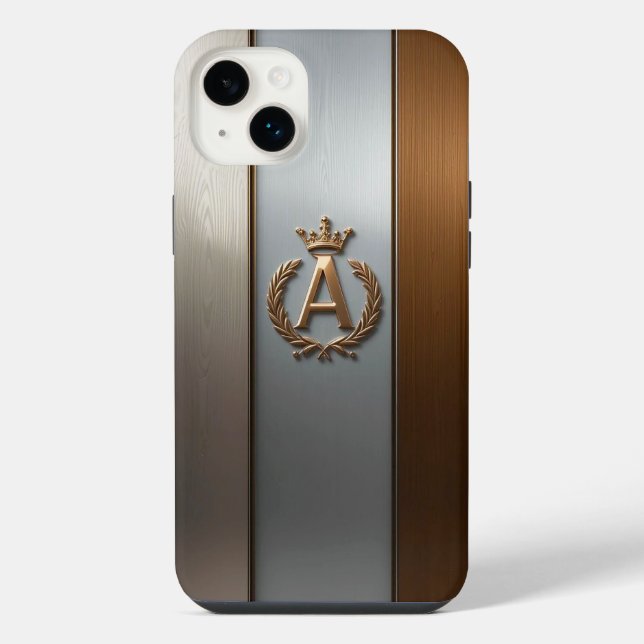 Golden Monogram Emblem A iPhone Case (Back)