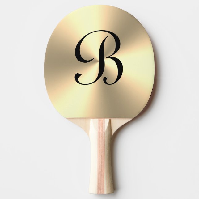 Golden monogram table tennis ping pong paddle (Front)
