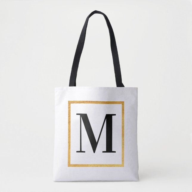 Golden Monogram Tote Bag (Front)