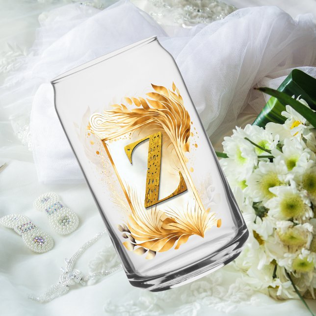 Golden Monogram Z Decorative Frame Can Glass (Creator Uploaded)