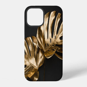 Golden Monstera: Luxurious Artistic Composition iPhone 12 Case