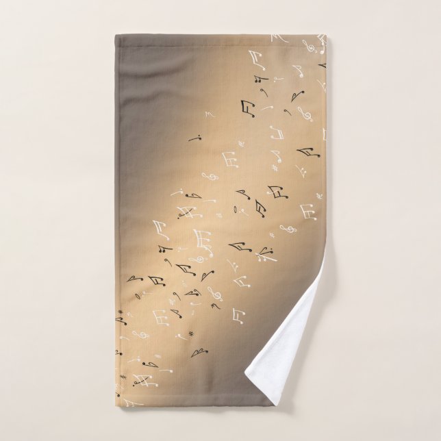 Golden moon Musical Note  Hand Towel (Hand Towel)