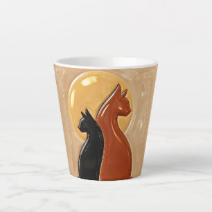 Golden Moon Twin Cats  Latte Mug