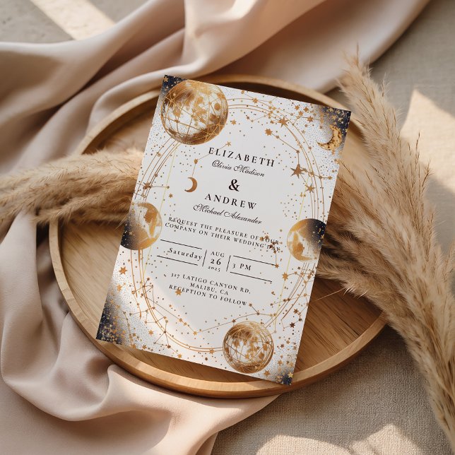 Golden Moonlit Celestial Wedding Invitation (Creator Uploaded)