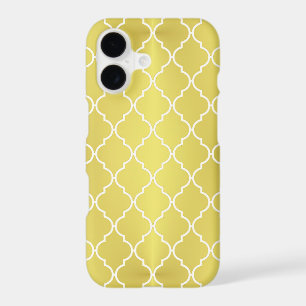 Golden Moroccan Quatrefoil Clover Pattern