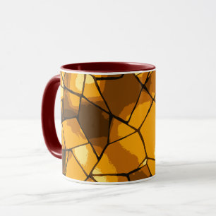 Golden Mosaic Glass Art Mug