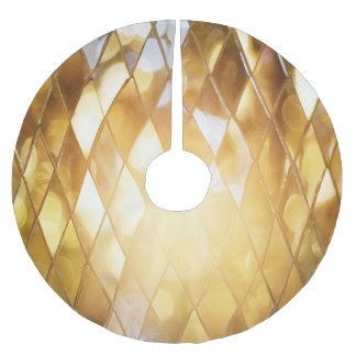 Golden Mosaic: Shining Glass Effect. Brushed Polyester Tree Skirt