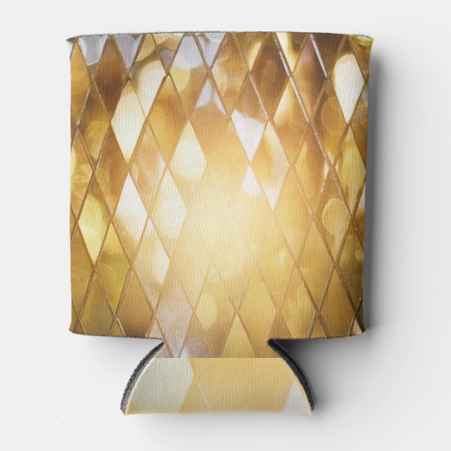Golden Mosaic: Shining Glass Effect. Can Cooler (Front)