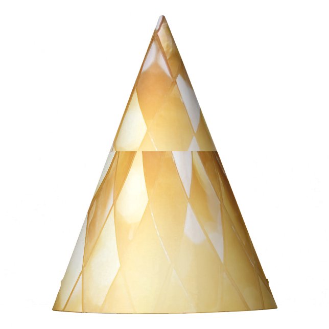 Golden Mosaic: Shining Glass Effect. Party Hat (Front)