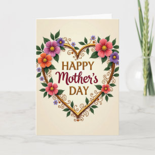 Golden Mothers Day Heart Card