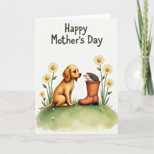 Golden Mothers Day Puppy Card