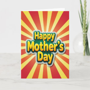 Golden Mothers Day Sunburst Card