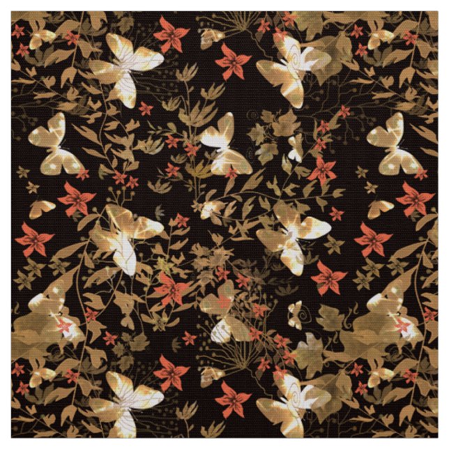 Golden moths fabric (Swatch)