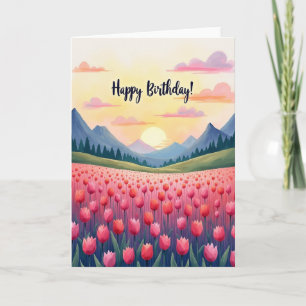 Golden Mountain Birthday Card