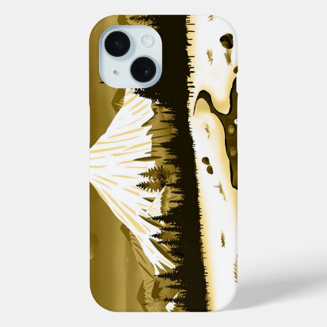 ☕ Golden Mountain Landscape Coffee Mug  Case-Mate iPhone Case (Back)