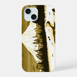 ☕ Golden Mountain Landscape Coffee Mug iPhone 15 Case