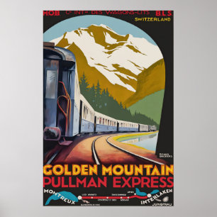 Golden Mountain Pullman Express Poster Print