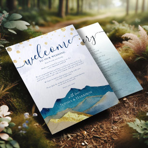 Golden Mountain Wedding Welcome Letter & Itinerary Invitation