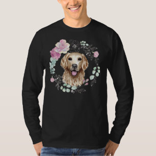 Golden Mum Retriever Yellow Labrador Flower Dog T-Shirt