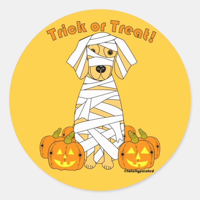 Golden Mummy Classic Round Sticker (Front)