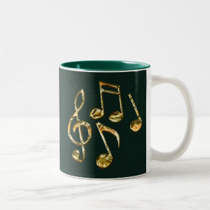 Golden Music Notation Music-Lover Collection Two-Tone Coffee Mug
