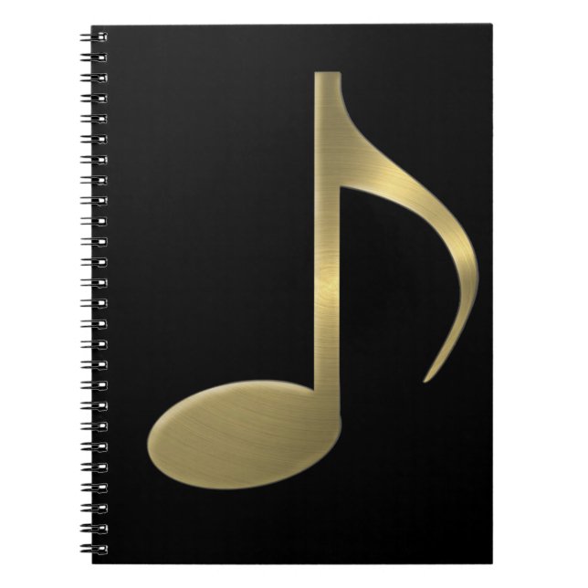 Golden Music Note Spiral Notebook  (Front)