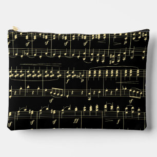 Golden Music on Black Accessory Pouch