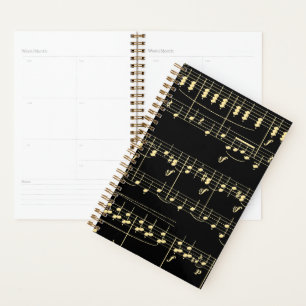 Golden Music on Black Planner