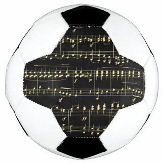 Golden Music on Black Soccer Ball